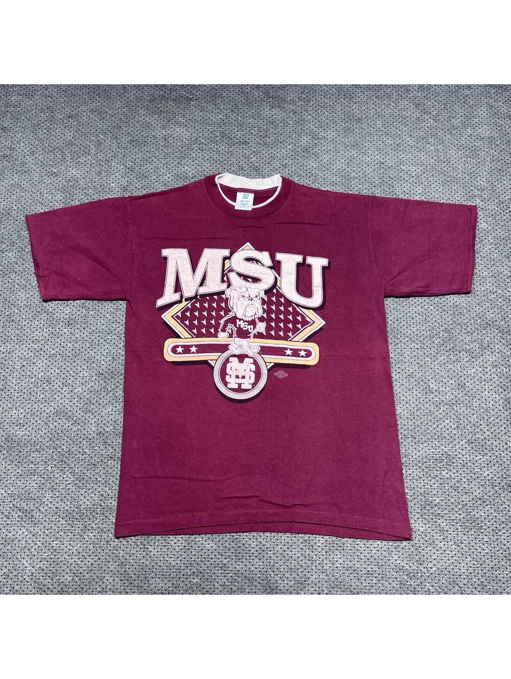 Vintage 1990S Mississippi State Bulldogs Shirt Medium Rare Men’s Burgundy